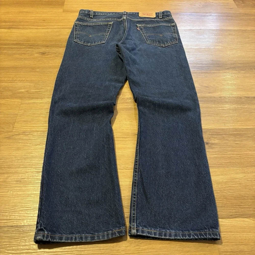 VTG Levi's 517 Boot Cut Jeans Men's 36x32 USA Made Dark Indigo Denim Cowboy Y2K